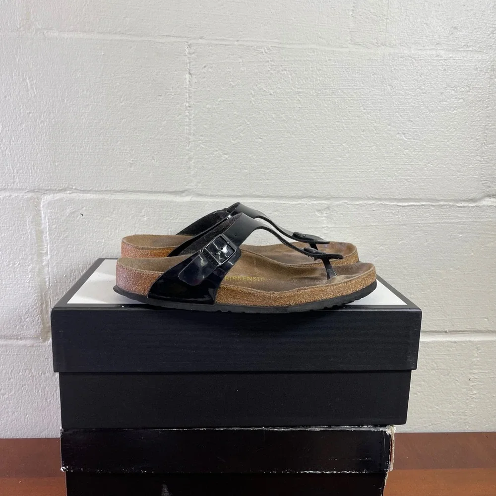 Birkenstock Gizeh Mix Match Black Leather Thong Sandals Women's 40 EU/42 EU